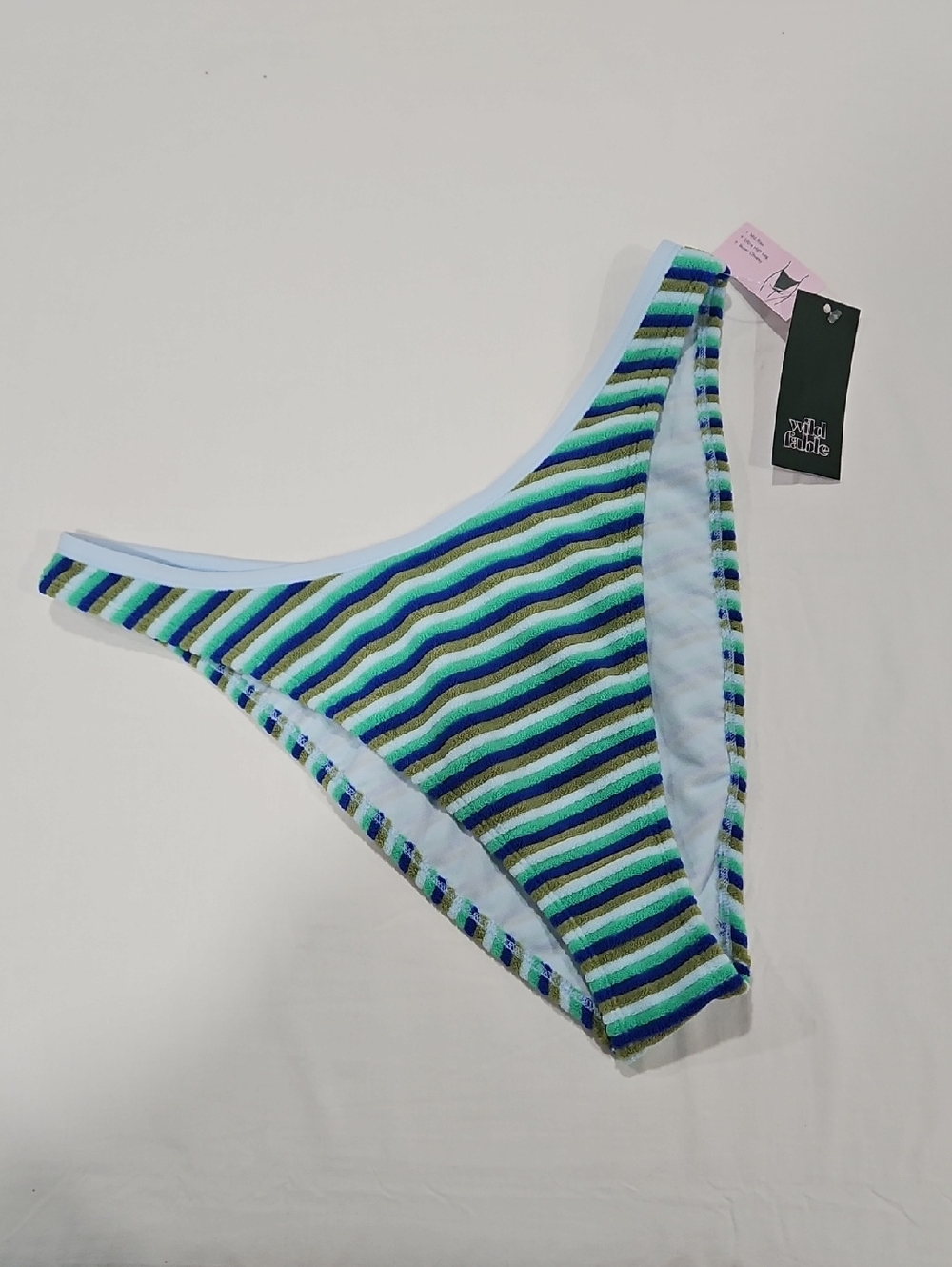wild fable Striped Blue, Teal & White Bikini Bottom